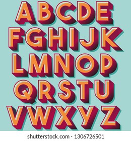 Colorful typography font design