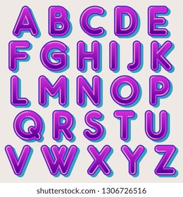 Colorful typography font design