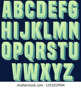 Colorful Typography font design with shadows