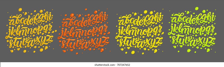 Colorful typography isolated on grey background. 