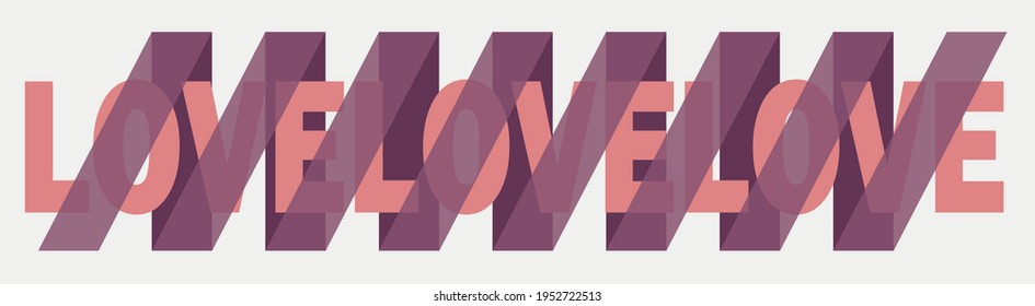 Colorful typography pink love slogan print with 3d effect ribbon illustration for girls and kids tee t shirt or sticker
