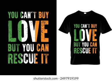 colorful typography t shirt design you can't buy love