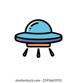 A colorful UFO icon ideal for kids' fun and imaginative play.