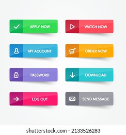 Colorful UI Button Set With Icons