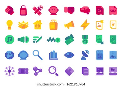 colorful ui icon set flat design vector eps 10