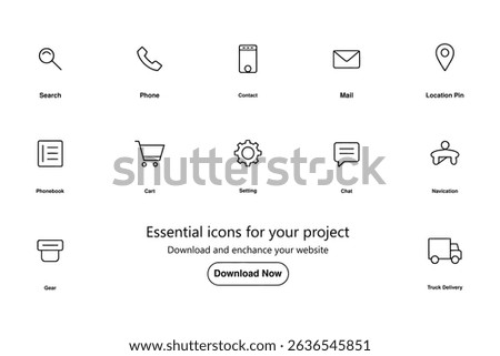 Colorful UI Icon Set – Flat Design Icons for Business, Delivery, and Settings whit background