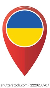 símbolo colorido de la etiqueta del punto de anclaje de la aplicación en Ucrania 