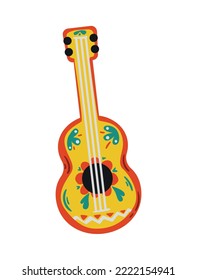 Colorful ukulele guitar in flat style vector illustration