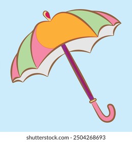 Colorful umbrella icon for rain protection  umbrella simple style vector download template