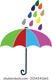 colorful umbrella icon with vector