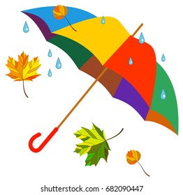 Colorful umbrella isolated on a white background. Vector clip art.