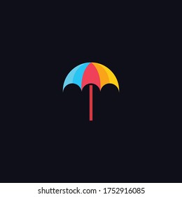 Colorful umbrella logo icon design template