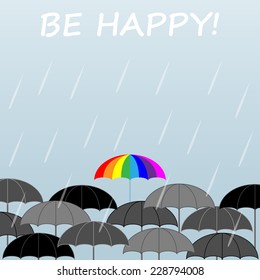 colorful umbrella on a gray background