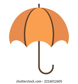 Colorful umbrella on light background. Vector business illustration. Orange umbrella.