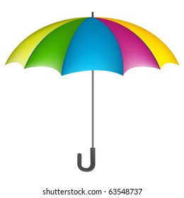 colorful umbrella on a white background