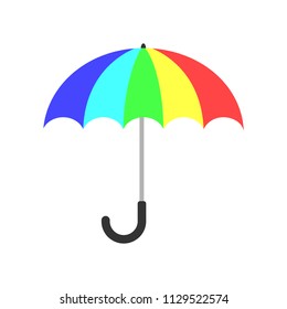 Colorful umbrella simple flat vector illustration 