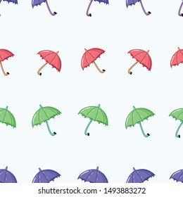 Colorful Umbrella Simple Seamless Pattern