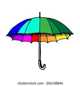 Colorful umbrella. Vector 