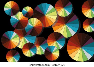 colorful umbrella. Vector background