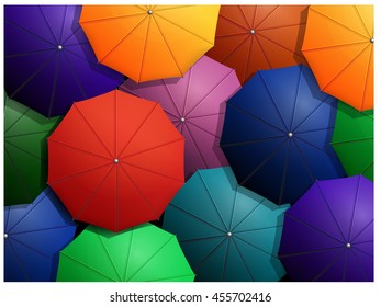 Colorful umbrella  / Vector illustration.