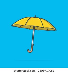 Farbige Umbrella-Vektorgrafik. Frohes Herbst.Flat Cartoon Stil Vektorgrafik Design