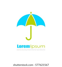 Colorful umbrella vector logo on white background. Abstract logo web design.