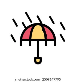 Colorful umbrella vector plus rainy weatherColorful umbrella vector plus rainy weather