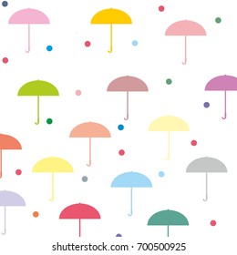 colorful umbrellas and dots funny background