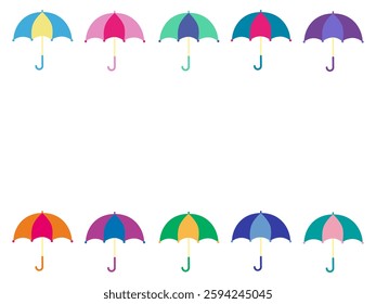 It is colorful umbrellas frame. 