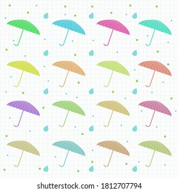 Colorful Umbrellas Pattern. Seamless pattern with colorful Umbrella