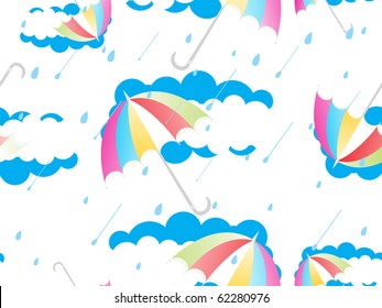 colorful umbrellas in the rain