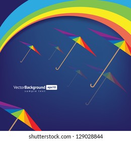 colorful umbrellas. rainbow