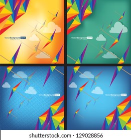 colorful umbrellas. rainbow