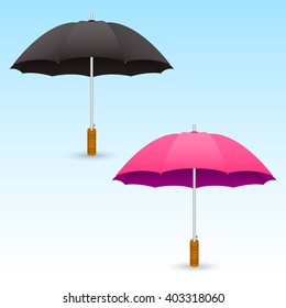 Colorful umbrellas set. Umbrellas symbol. Umbrellas on background. Vector illustration.