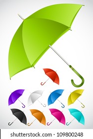 Colorful umbrellas set. Vector