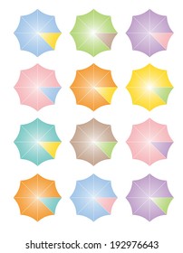 Colorful umbrellas / vector illustration