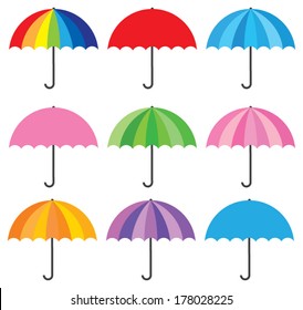colorful umbrellas vector multicolor isolated