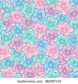 Colorful underwater flower background, vector illustration