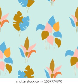 Colorful underwater plants in a seamless pattern design, perfect to use on the web or in print