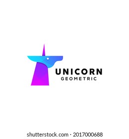 colorful unicorn logo design template
