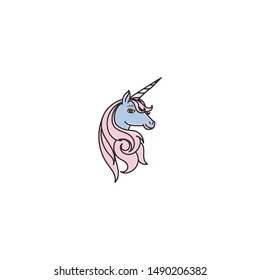 colorful unicorn logo template vector icon design