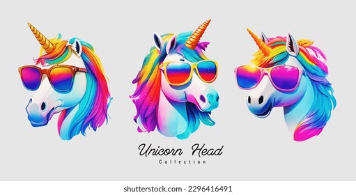 Colorful unicorn pop art , animal style vector illustration
