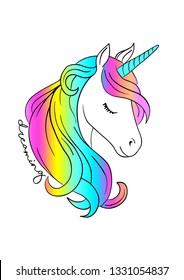colorful unicorn print