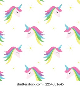 Colorful unicorn. Seamless pattern. Vector illustration