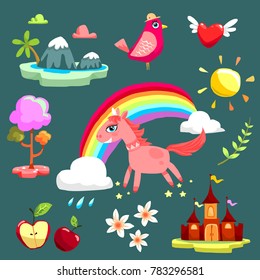 colorful unicorn vector