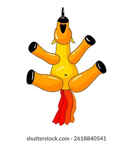 Colorful unicorn yellow groovy flying