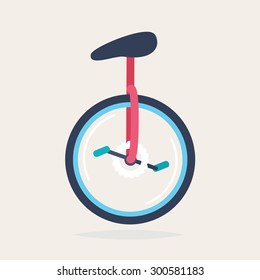 A Colorful Unicycle, Vector Illustration