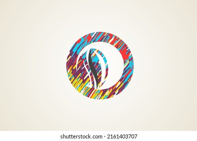 Colorful unique coffee circle logo design