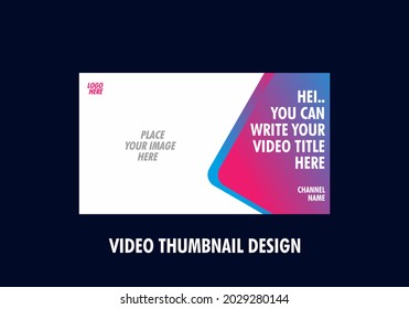 Colorful and unique of editable video thumbnail design