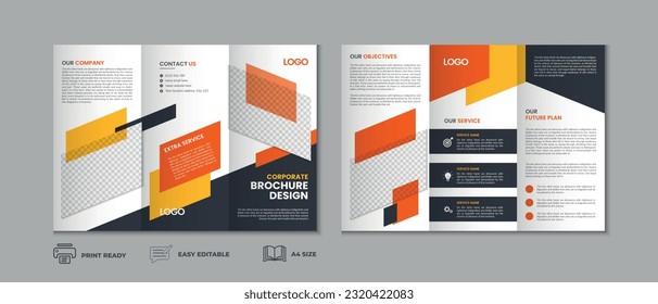 Colorful unique trifold brochure templated design